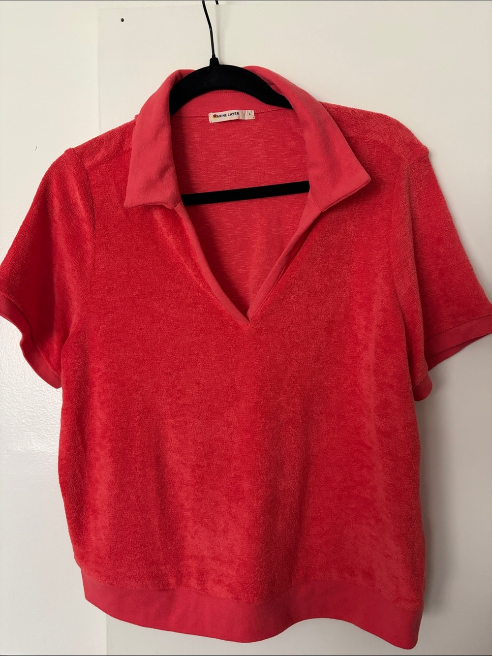 Marine Layer Red Terry Polo